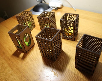 6 - 3D Puzzle Candle Holders