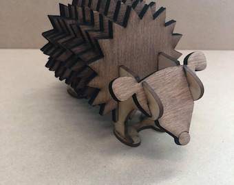 Hedgehog coasters  3D Puzzle - Cut laser