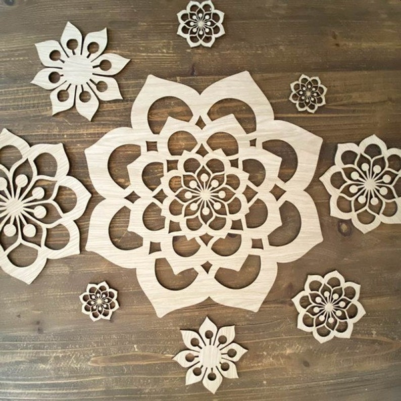 Multi mandala en bois FLORAL image 1