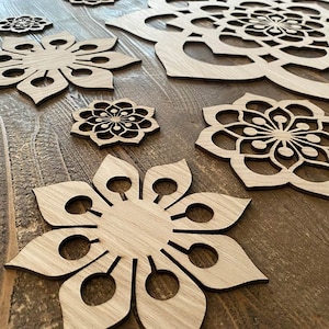 Wooden multi mandala FLORAL