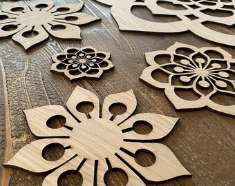 Multi-mandalas en bois FLORAL