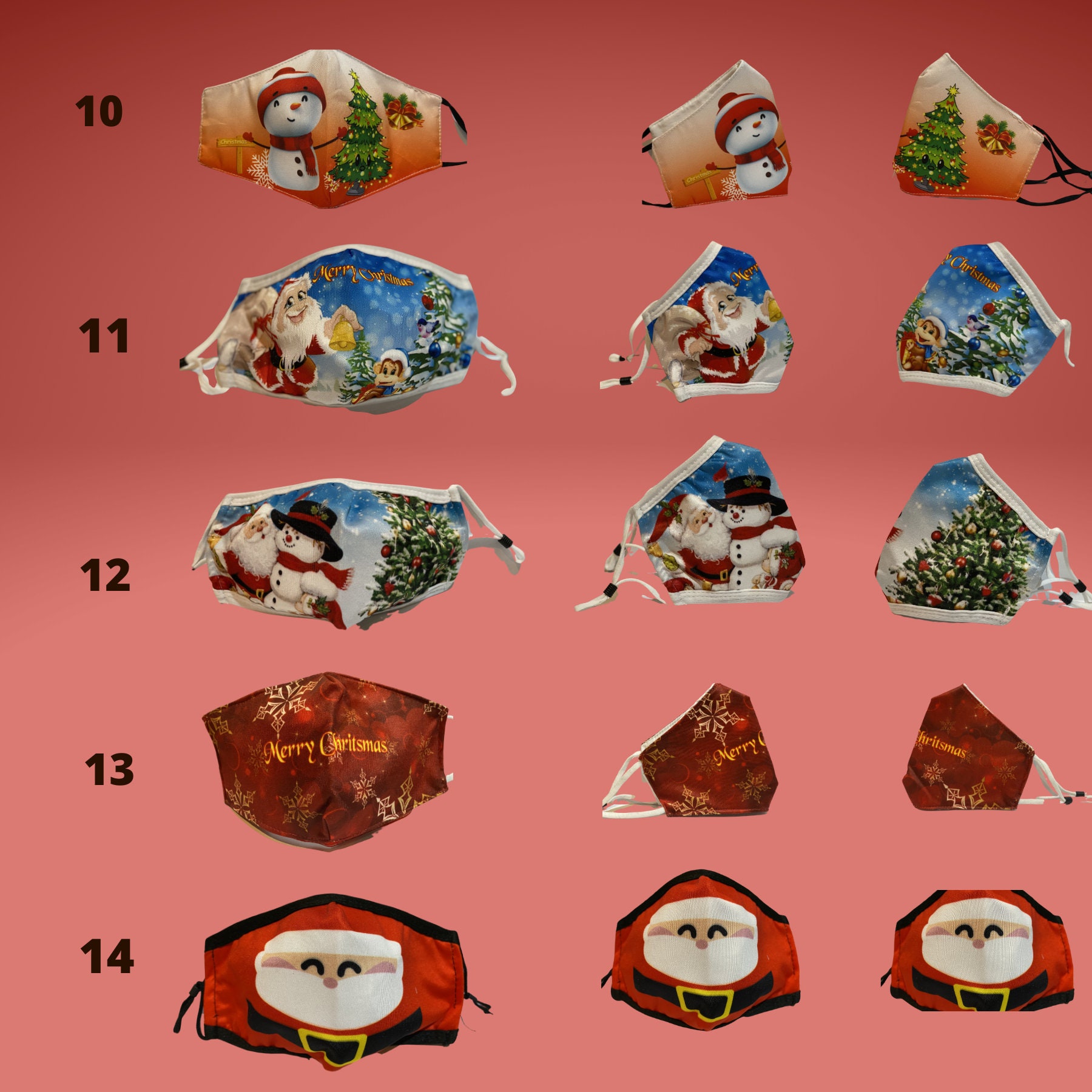 Christmas Face Mask, Santa face mask. Holiday face covering Washable