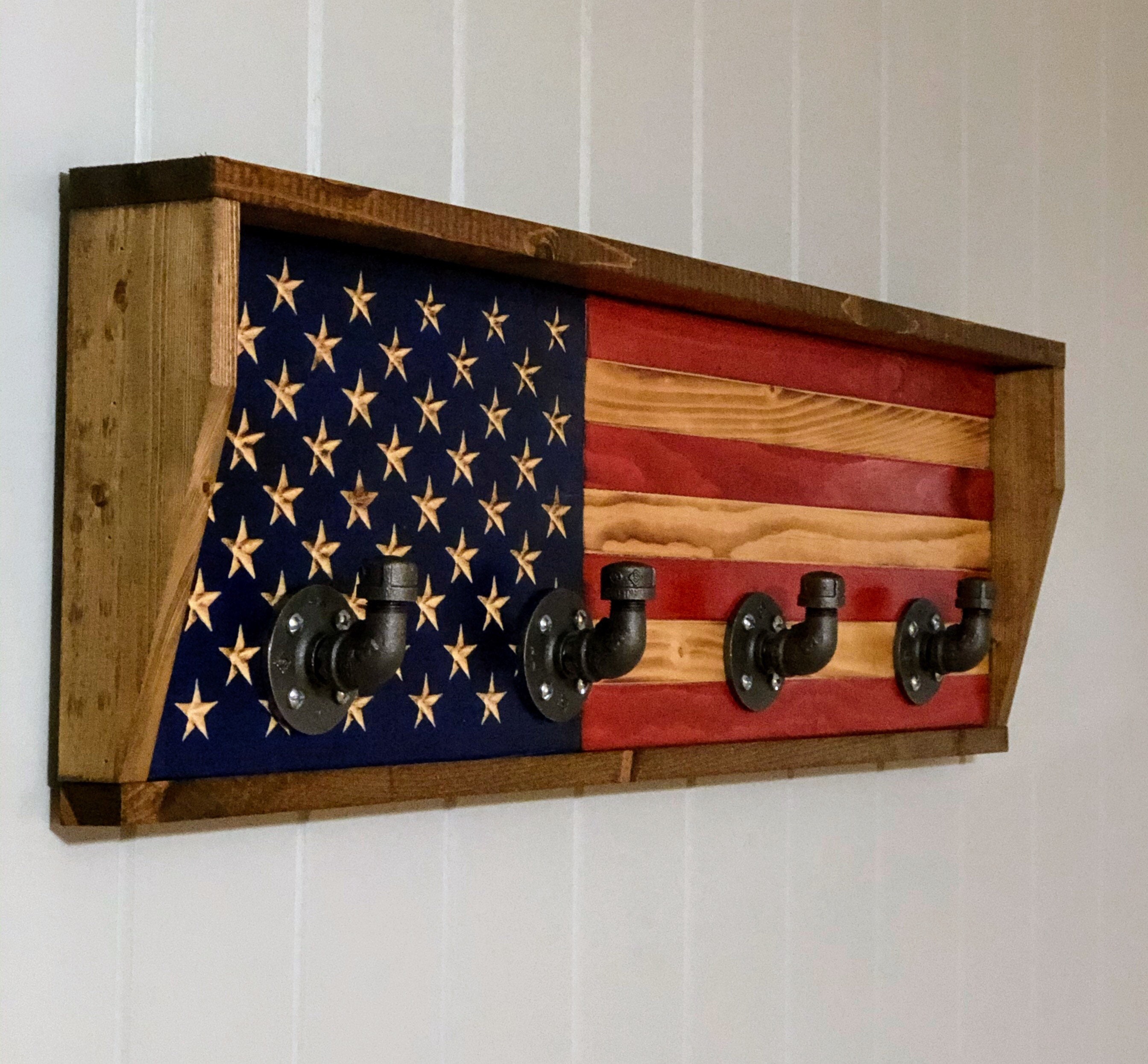 American Flag Coat Rack Etsy