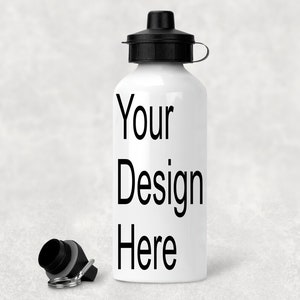 600ml Personalised Water Bottle, Metal bottle with Two Caps, Personalised Water Bottle, Custom Bottle