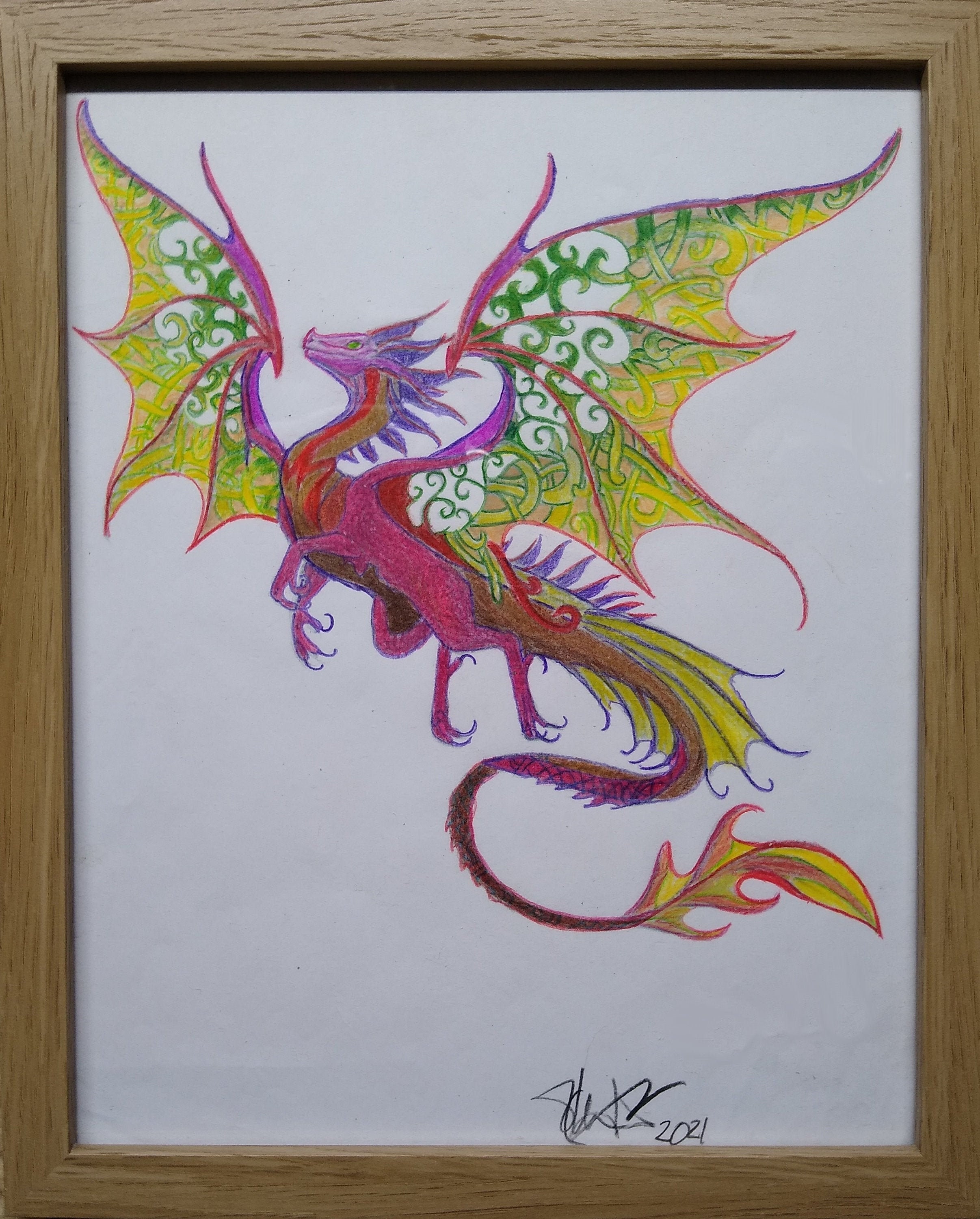 Realistic Dragon Drawing With Color