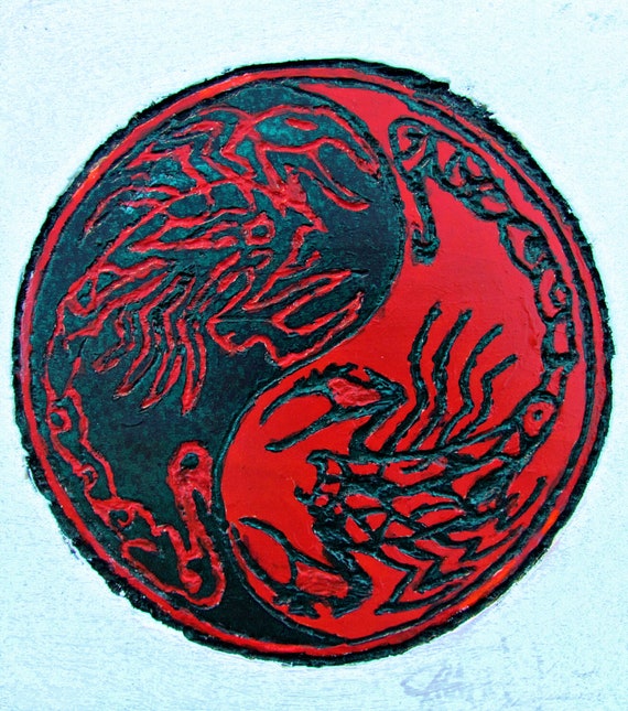 Zodiac sign Yin and Yang Scorpion wall hanging wood art | Etsy