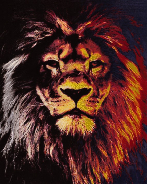 Dibujo a lápiz de colores de un león africano - Etsy España Dibujo a lápiz de colores de un león africano - Etsy España