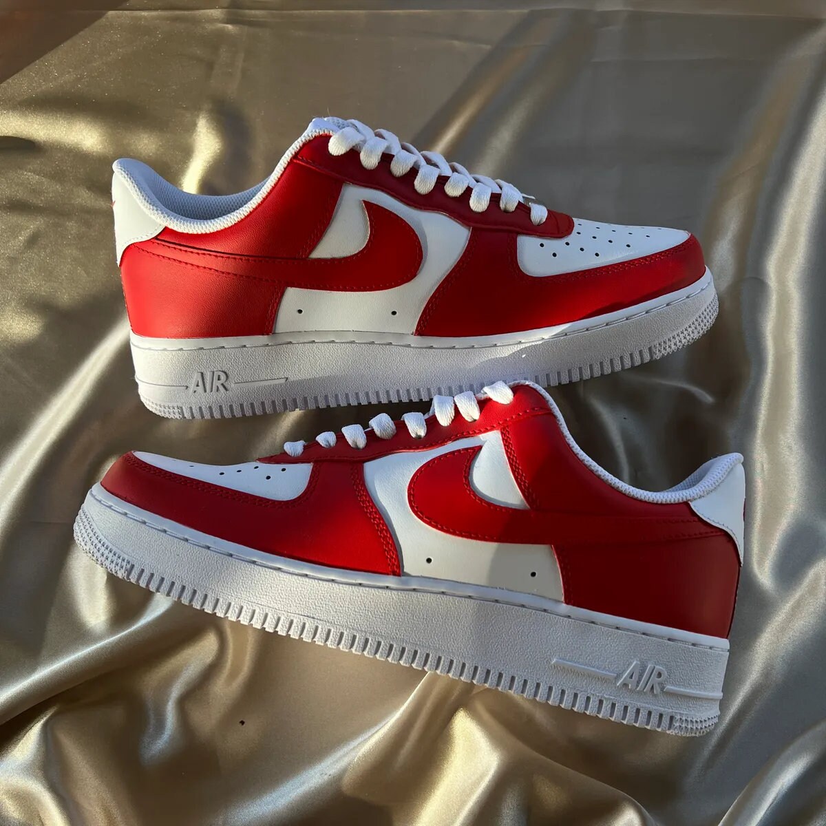 Red AF1 Custom Hand Paint Shoes Custom 