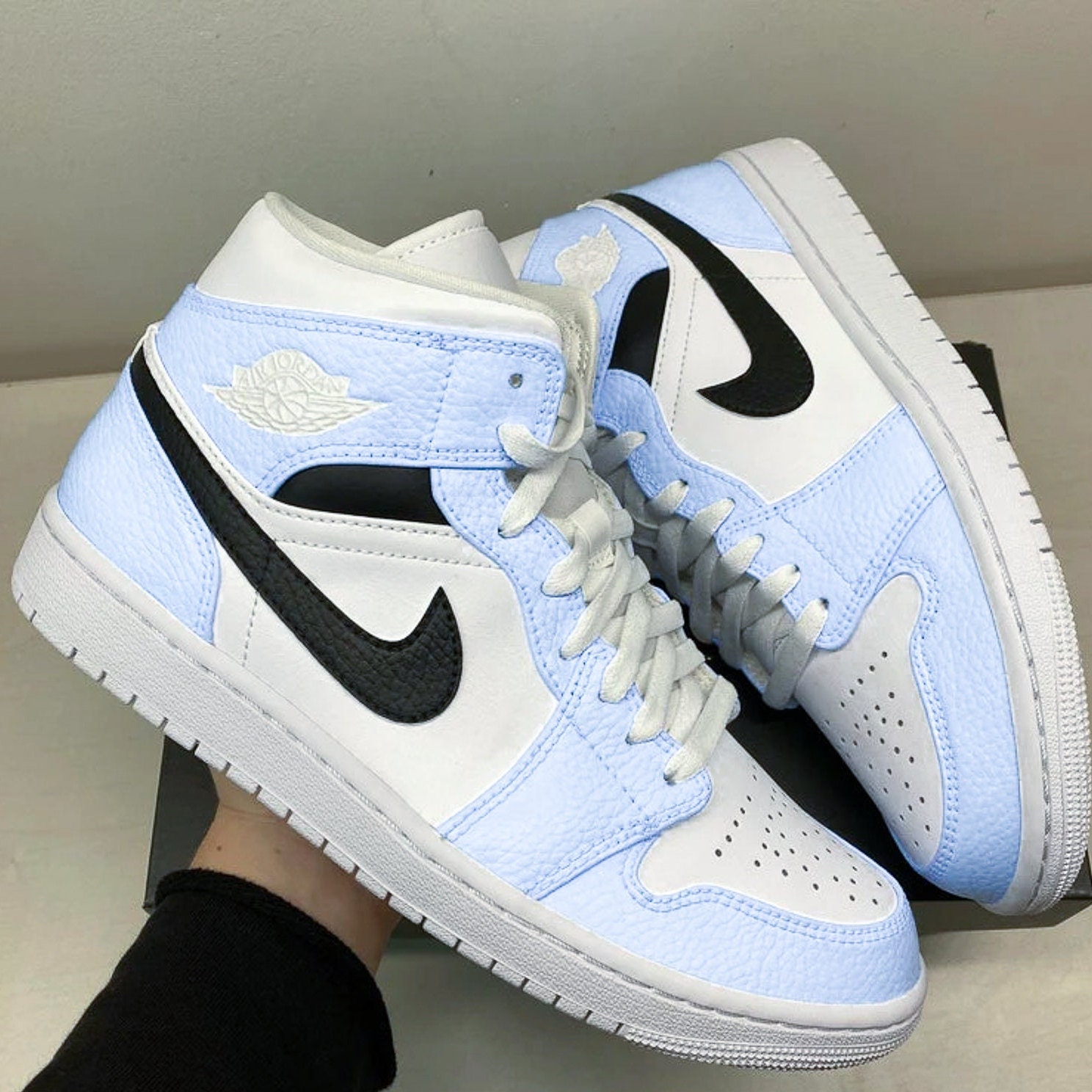 Custom Jordan 1 Mid Baby Blue Jd1 Customs Custom Jd1 - Etsy Canada