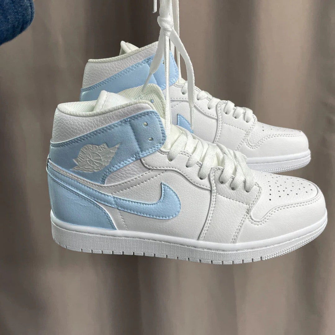 Custom Jordan 1 Mid Baby Blue Jd1 Customs Custom Jd1 - Etsy