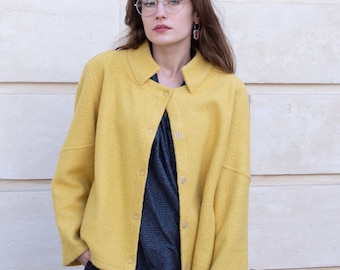 Wool Short Jacket, Wool Blazer, Casual Wear, Coat, Women's Short Jacket, Wool Flared Jacket