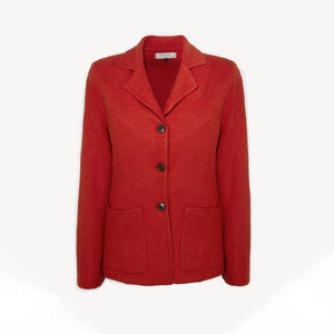 Wollen damesjas met achterkant, klassieke damesblazer