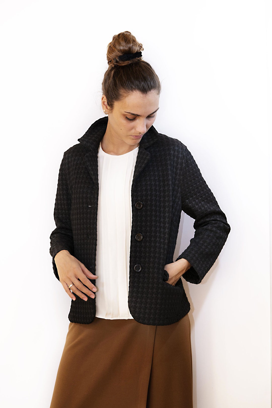 Black Women's Blazer, Cropped Blazer, Elegant Jacket, Women's Office ...