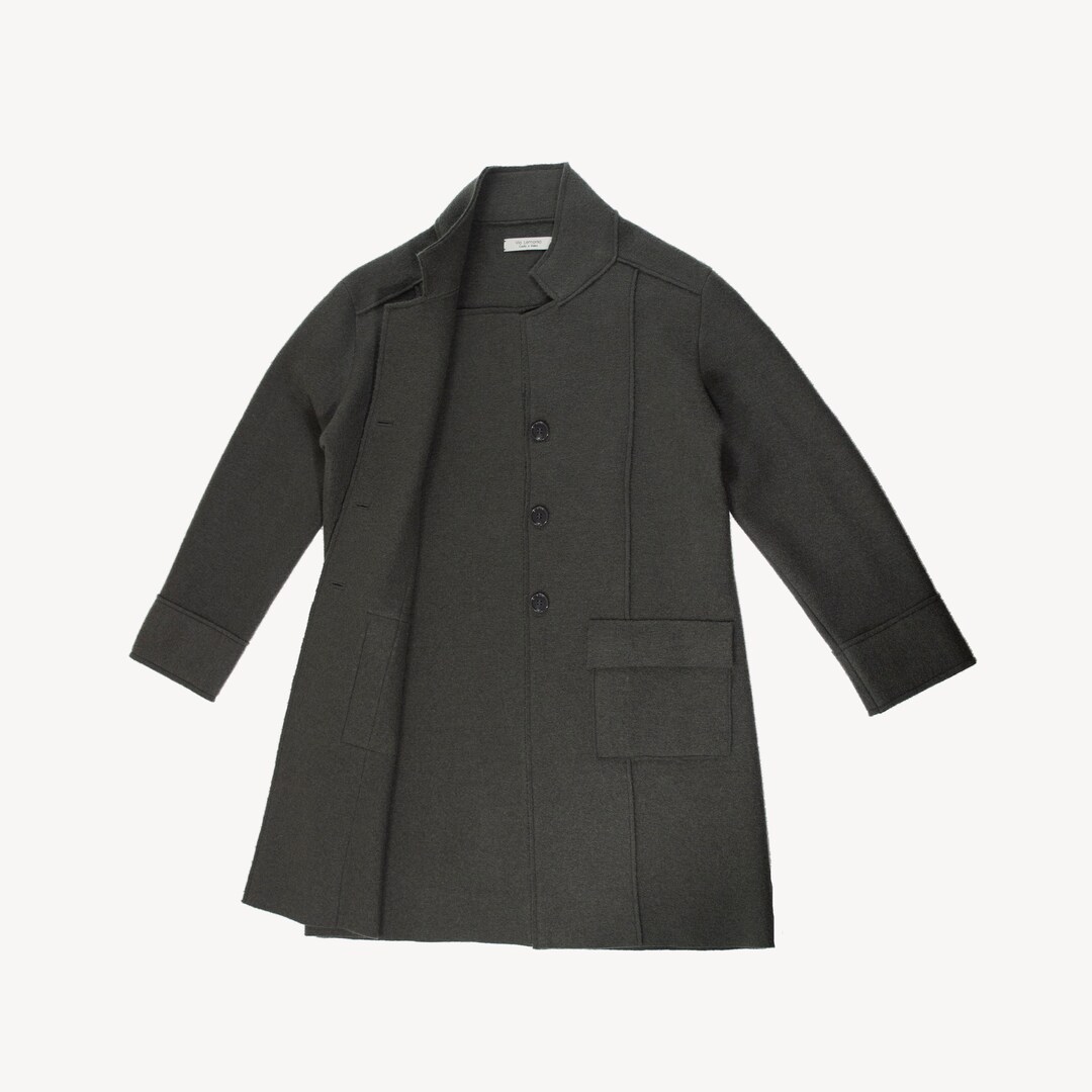 Abrigo de entretiempo, blazer largo para mujer, chaqueta de lana