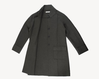 Mellansäsongskappa, lång kavaj dam, ulljacka, tröja, trenchcoat med fickor
