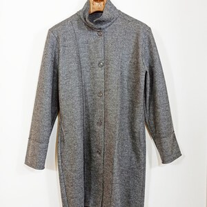 Giacca lunga da donna, Blazer di lana, Cappotto grigio, Abbigliamento da donna, Cardigan casual image 3