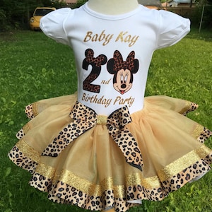 Minnie Mouse Birthday, Leopard Minnie, 1st Birthday outfit, Birthday Tutu, 4th Birthday outfit, Personalized Tutu, Girl Gift. Baby Girls