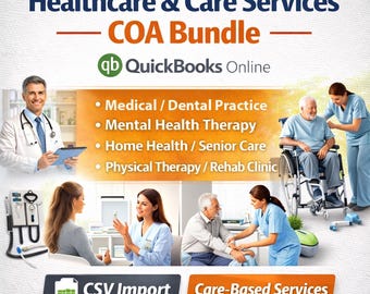 Gesundheitskontenplan für QuickBooks Online | COA Vorlagen | CSV Import