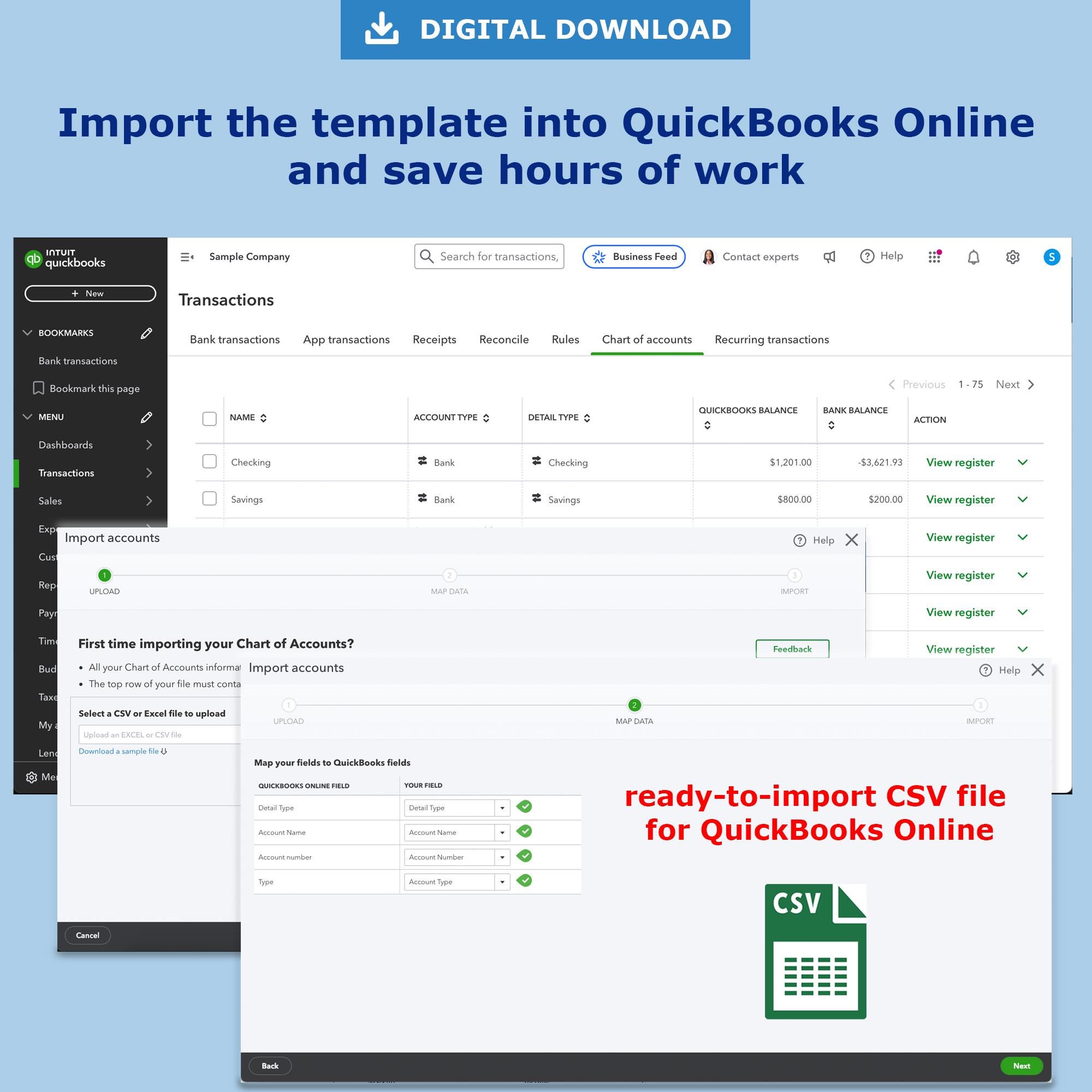 Automotive & Transportation Services Chart of Accounts Bundle for ...
