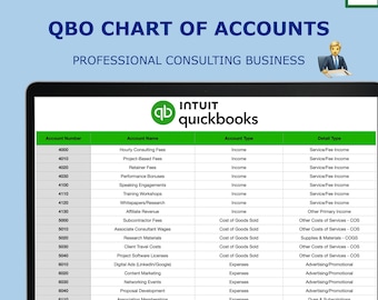 Business Accounting für QuickBooks Online| COA Vorlage | CSV Import