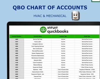 HKL-Kontenplan für QuickBooks Online | COA Vorlage | CSV Import