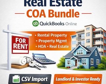 Grundbesitz-Kontenplan Bündel für QuickBooks Online | COA Vorlagen | CSV Import