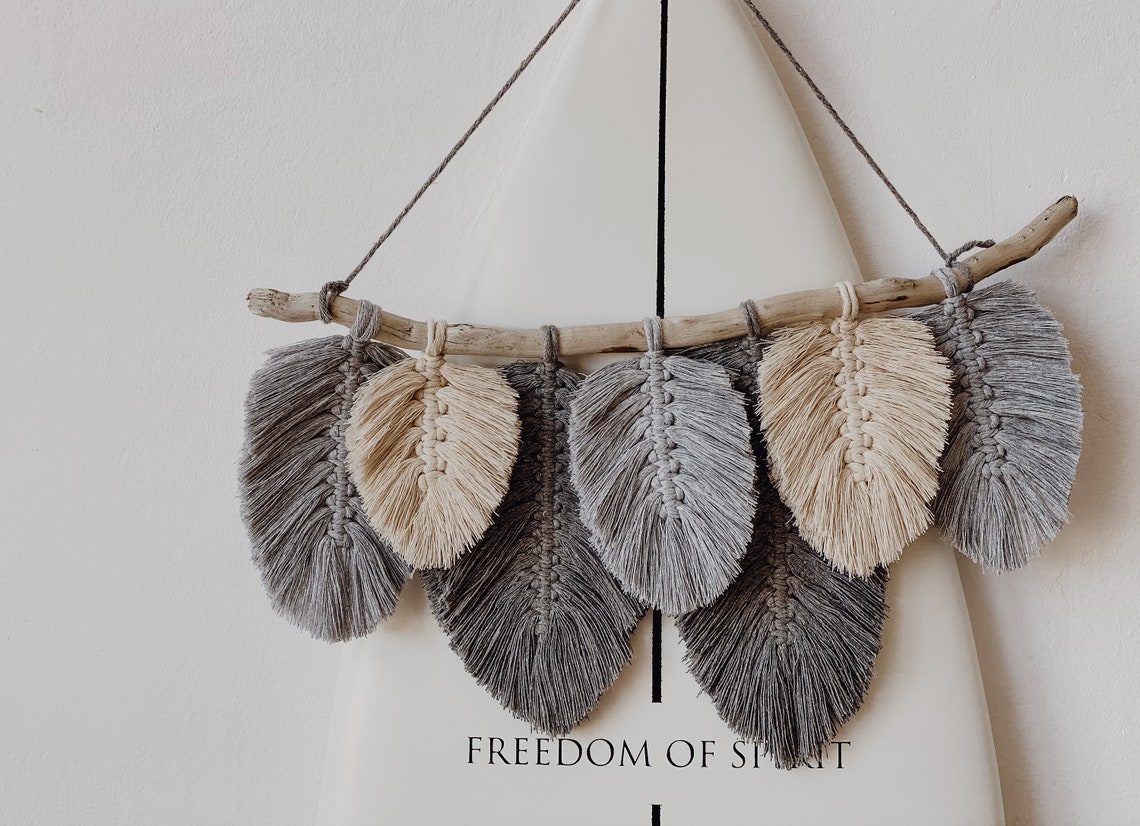Macrame Wall Hanging Macrame Feather for Living Room and Etsy