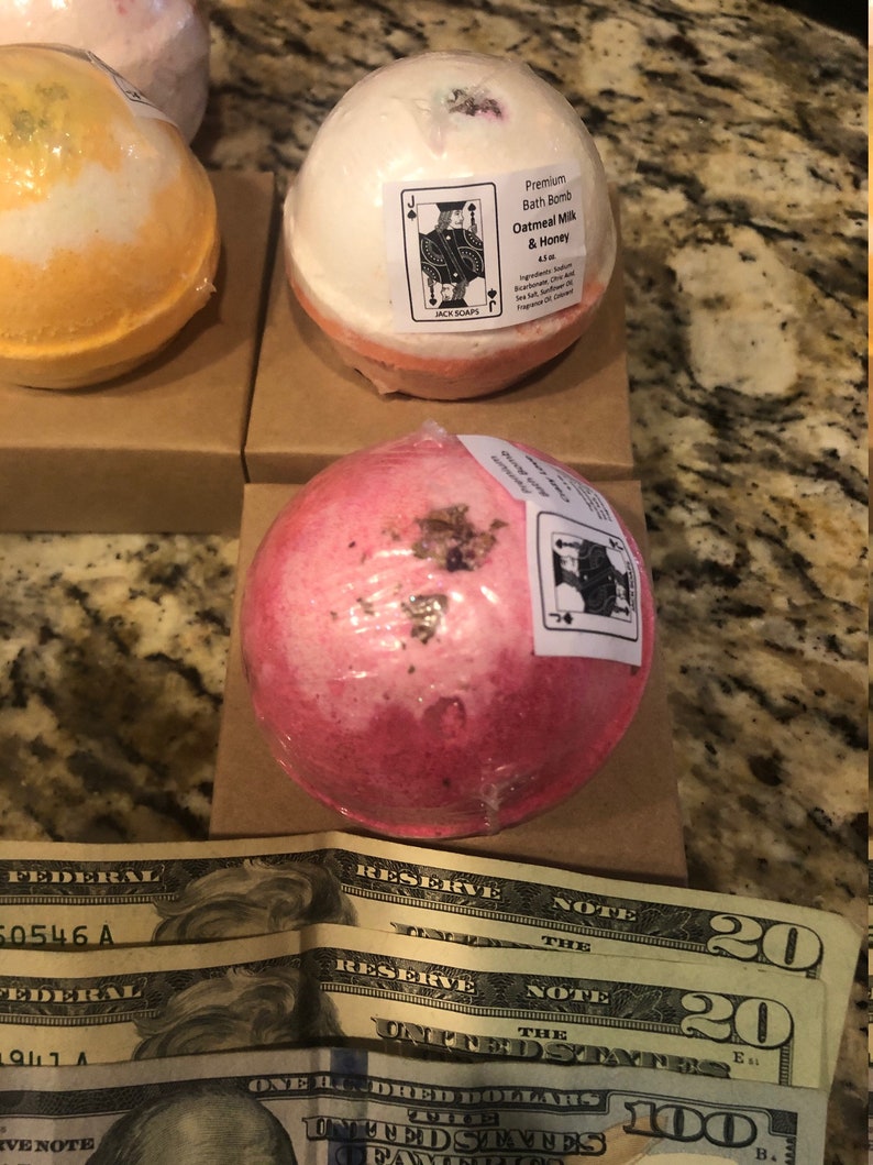 Mystery Money Bath Bombs REAL MONEY 4.5OZ Large Bath Bombs | Etsy