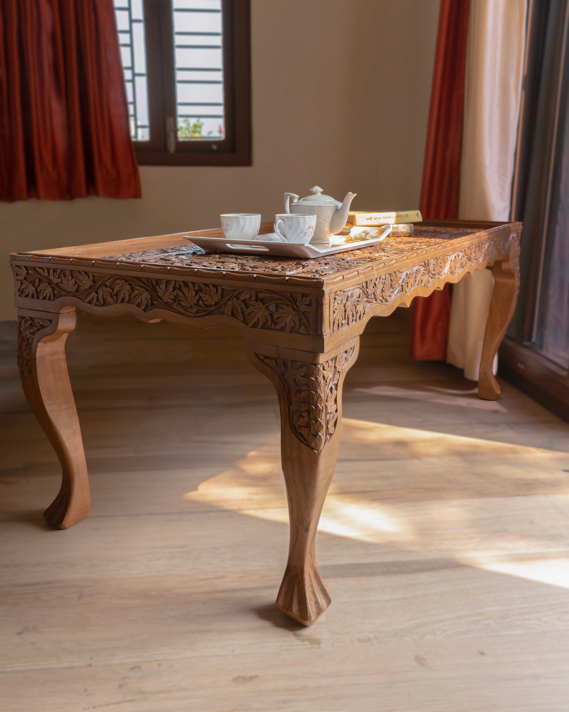 Walnut Wood Victorian Coffee Table rustic Chic Coffee Table Etsy India
