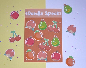 Animal Crossing Aufkleber | Niedliche Obst Sticker