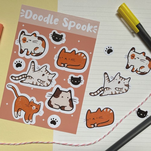 Feuille d'autocollants pour chats qui ne s'amusent pas | Stickers agenda mignons