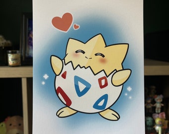 Togepi Pokémon Kunstdruck | Süßer Anime-Stil