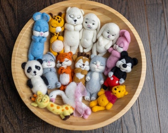 Mini Felted Animals Props for Newborn Photography RTS!