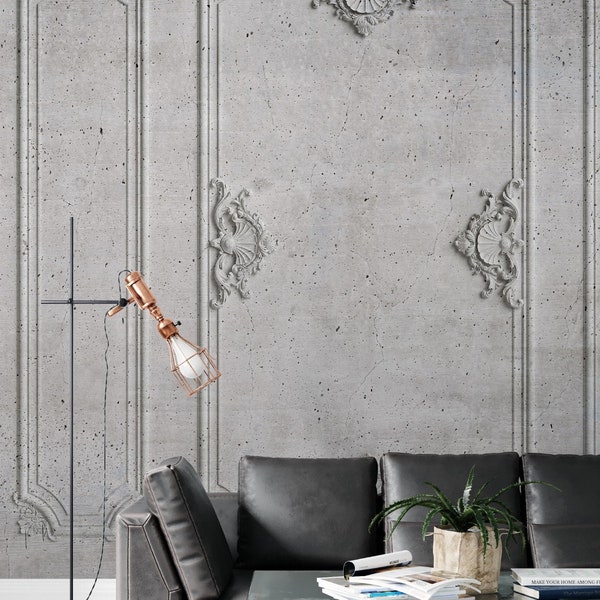 3d Concrete Wallpaper Etsy
