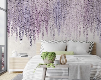 Wisteria Vine Wall Mural, Peel and Stick Floral Wallpaper