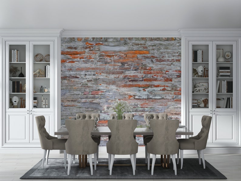 Red Brick Wall Wallpaper: Old Style, Peel and Stick, Removable image 3