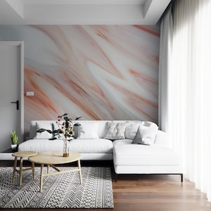 Marble Abstract Design Shades Of White Golden Look Pink Wallpaper Self Adhesive Peel and Stick Wall Sticker Wall Decoration Removable