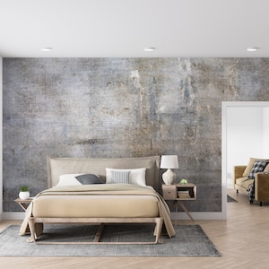 Pastel tone mink gray anthracite concrete effect wallpaper - peel and stick wall mural