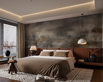 Gold Oil Painting Metallic Texture Wallpaper, Vinyl Peel and Stick Removable Industrial Wall Mural
