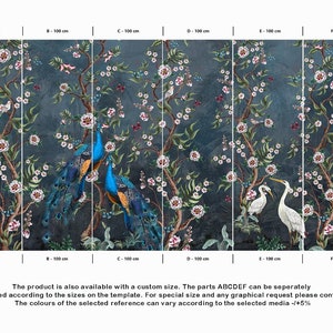Chinoiserie Flowers and Birds Wallpaper Peacock Peel and - Etsy