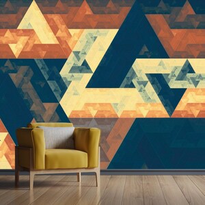 Papier peint abstrait à motif géométrique, affiche murale autocollante, art classique, salon, chambre à coucher, affiche murale auto-adhésive