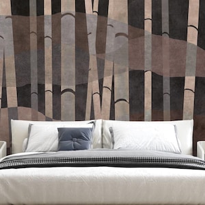 Bamboo Forest Wallpaper: Neutral Asian Minimalist Design