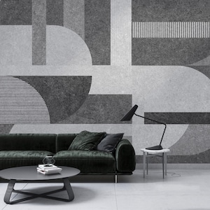 Geometric Pattern Abstract Wallpaper, Peel and Stick Mural Poster Classic Art Living Room Bedroom Self Adhesive Wall Poster