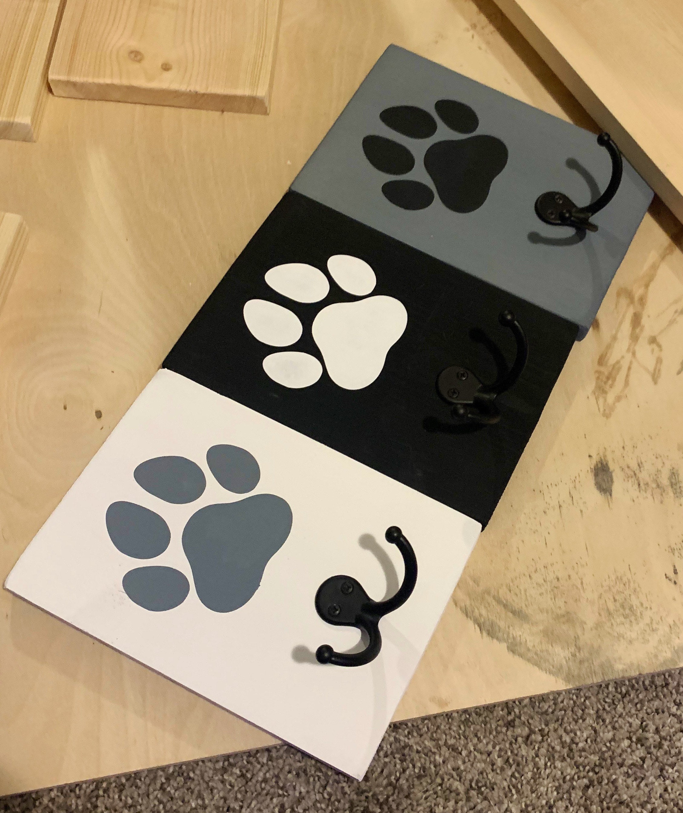 Dog leash and collar hanger for front or back entry way Etsy