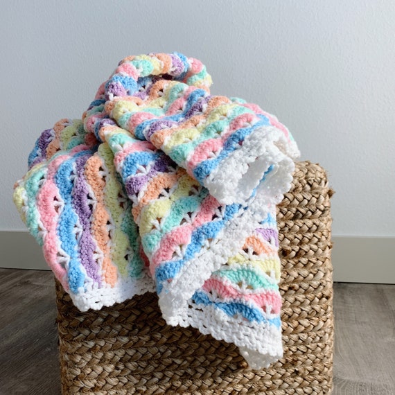 Vintage Handmade Pastel Colorful Multicolor Crochet Knit Baby - Etsy