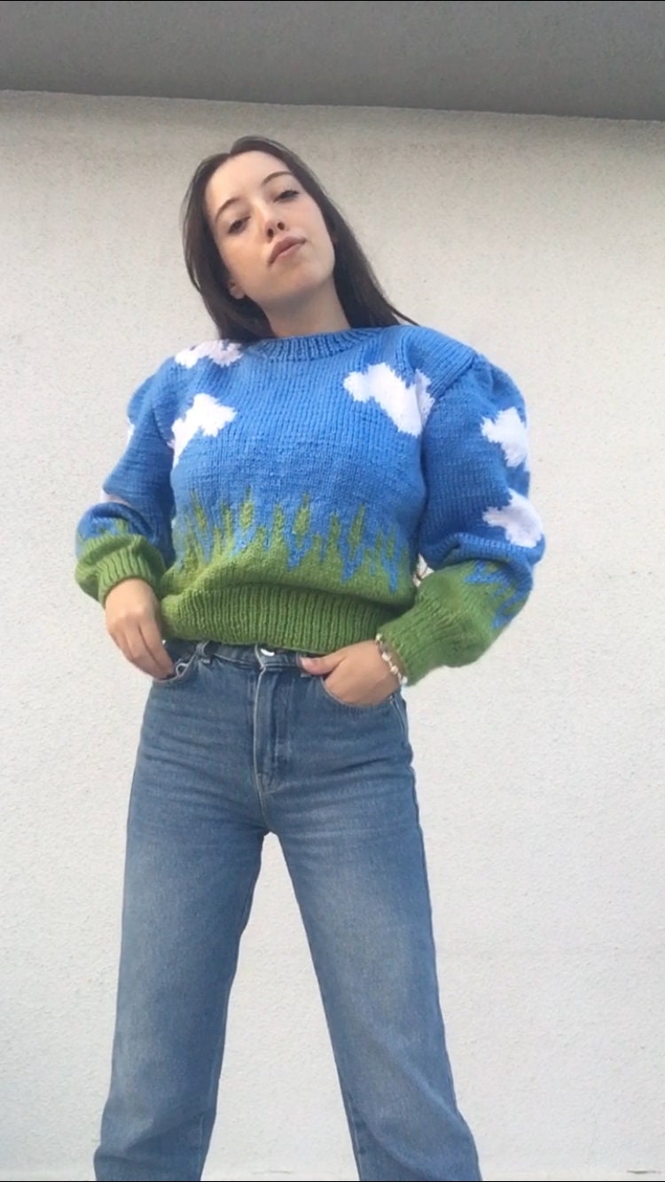 Blue cloud sweater best sale
