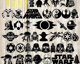 Star Wars 45+ png bundle svg, pdf, dxf cut files cricut silhouette