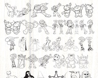 Toy Story Woody Buzz Light Year Jessie Rex svg png 35+ Dateien Outline Bundle Dateien, Clipart, png, pdf