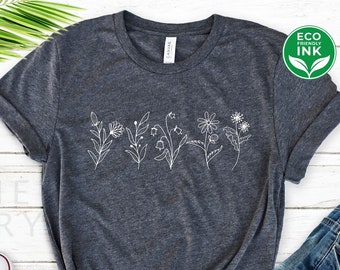 Boho Flower Shirt Floral Shirts for women Wild Flower Shirt / Sweatshirt / Long Sleeve / Hoodie / Kids