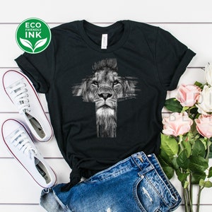 Christian Shirt, Blessed Shirt, Religious Shirt, Lion, Cross, Christ Jesus Shirt, Jesus Love Shirt / Sweatshirt / Long Sleeve / Hoodie